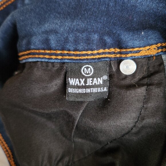 Butt, I Love You Wax Jean Size M Dark Denim Rolled Cuff Mid-Rise Shorts STRETCH - Picture 3 of 10
